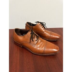 Florsheim Imperial Cap Toe Dress Shoes Mens 10.5 D Brown Leather Oxfords Italy‎